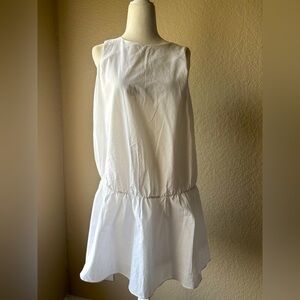 ZARA TRAFALUC Elegant White Sleeveless Dress. SZ-S. new with tags